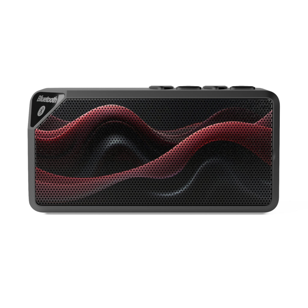 Portable Bluetooth Speaker — Red Wave Mesh Grill