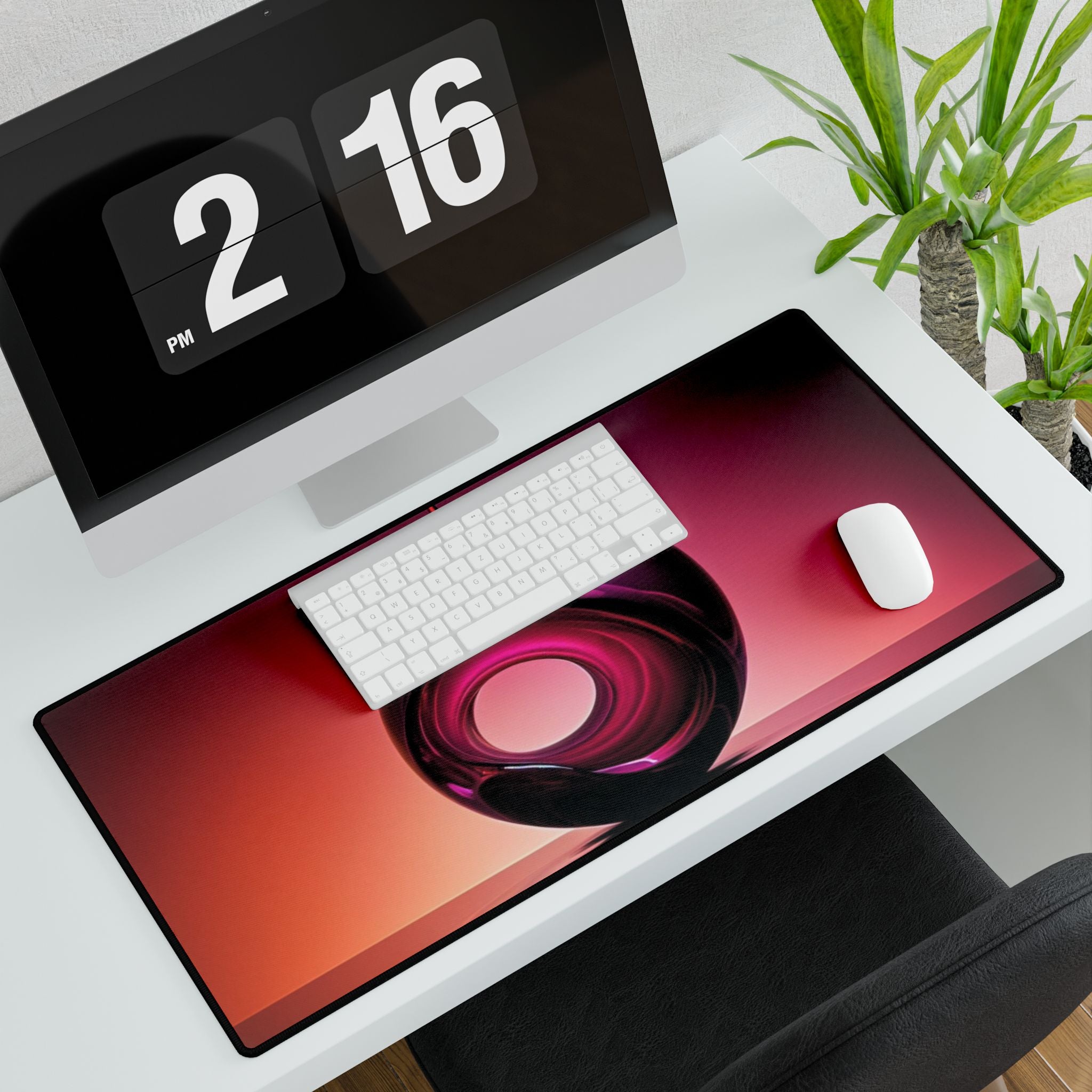 Aurora Orb Desk Mat — Large RGB Gradient Gaming & Office Mousepad