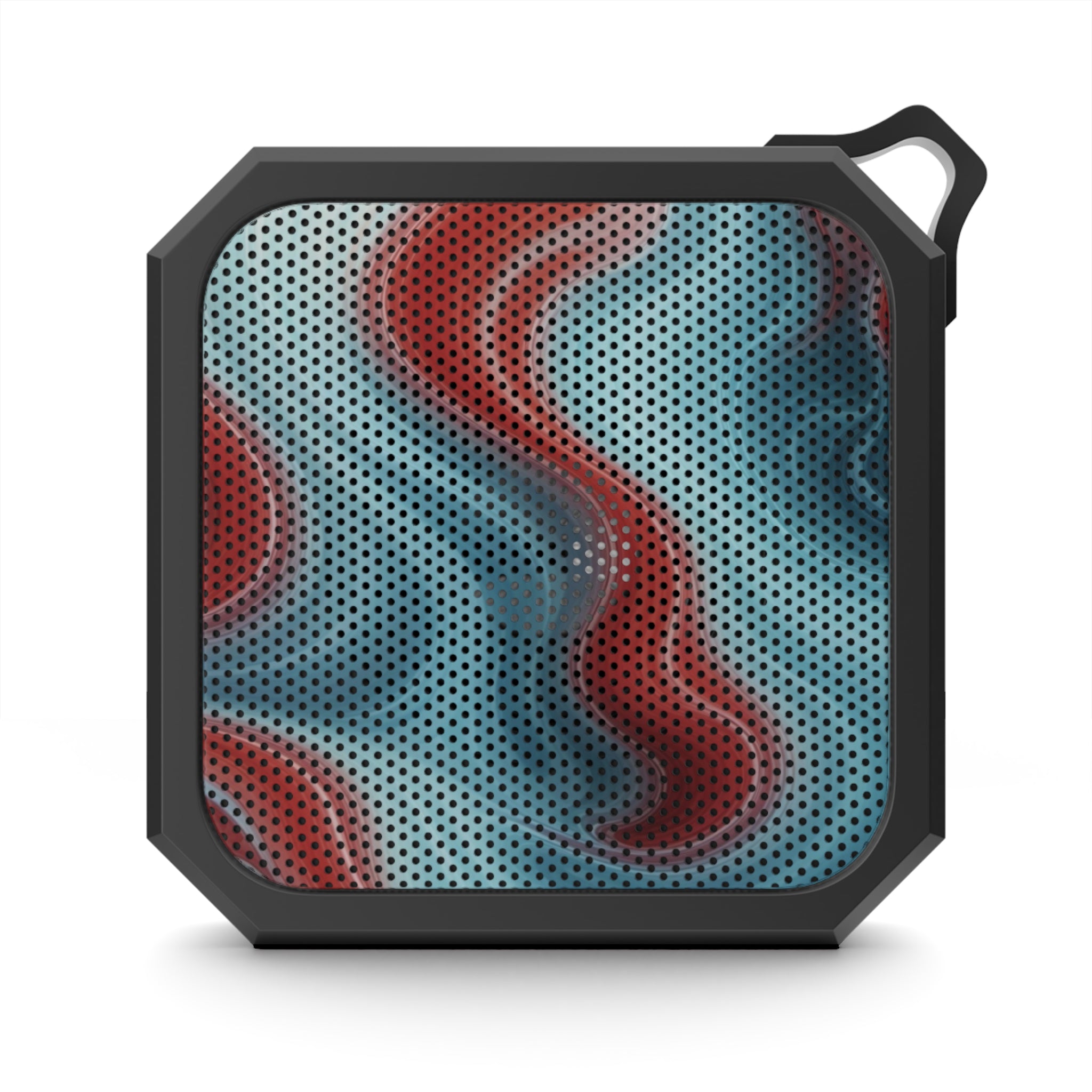Blackwater Outdoor Bluetooth Speaker — Waterproof Portable Speaker with Red & Teal Wave Design