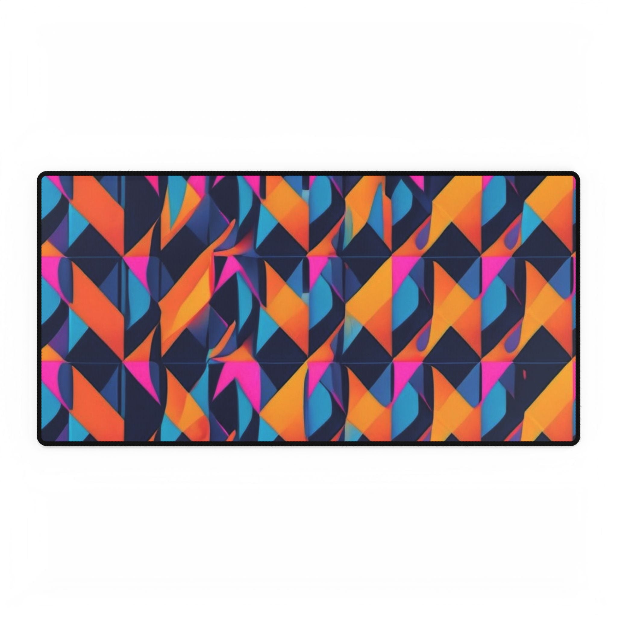 Abstract Neon Geometric Desk Mat — Colorful Gamer & Office Mouse Pad