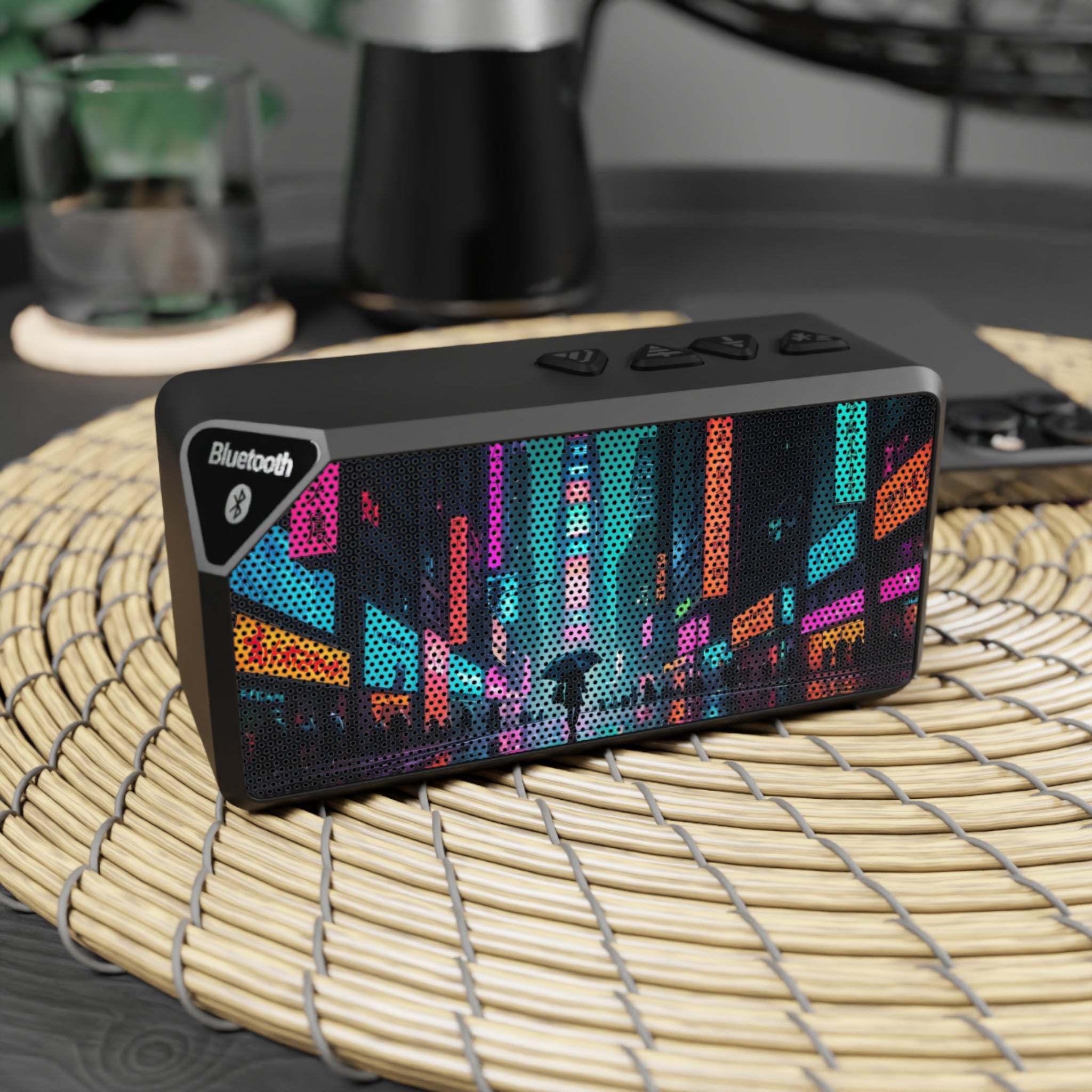 Bluetooth Speaker — Neon City Graphic Portable Wireless Speaker