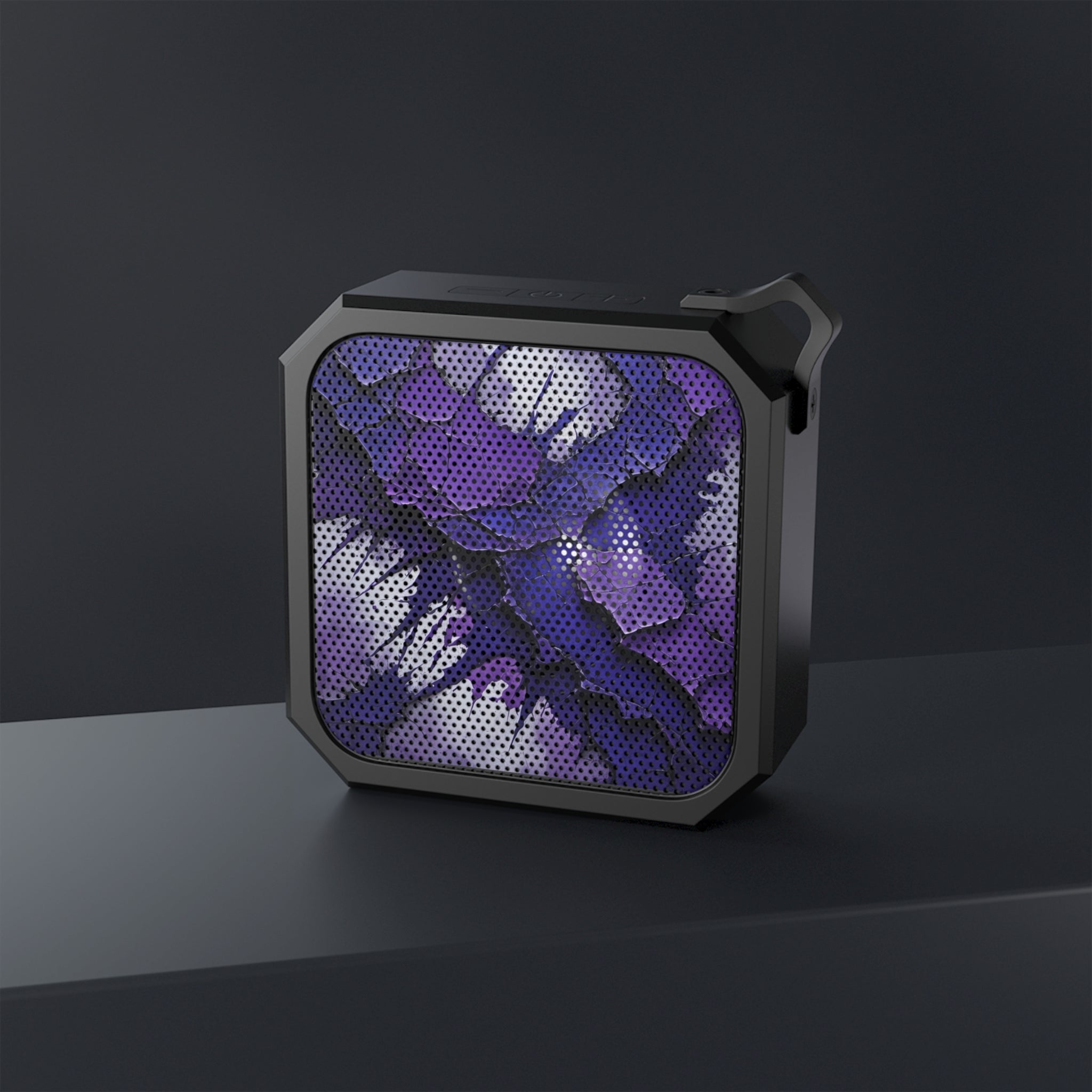 Portable Outdoor Bluetooth Speaker — Purple Marble Splash Design