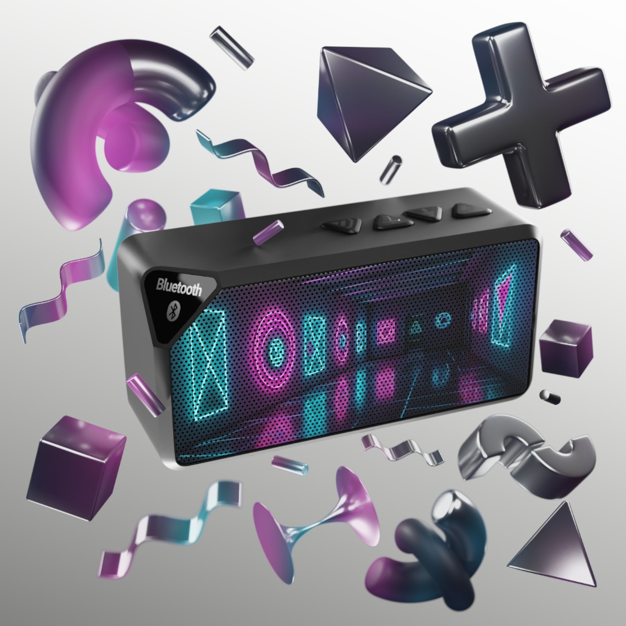 Bluetooth Speaker — Portable LED Party Speaker with Bass, MicroSD & AUX