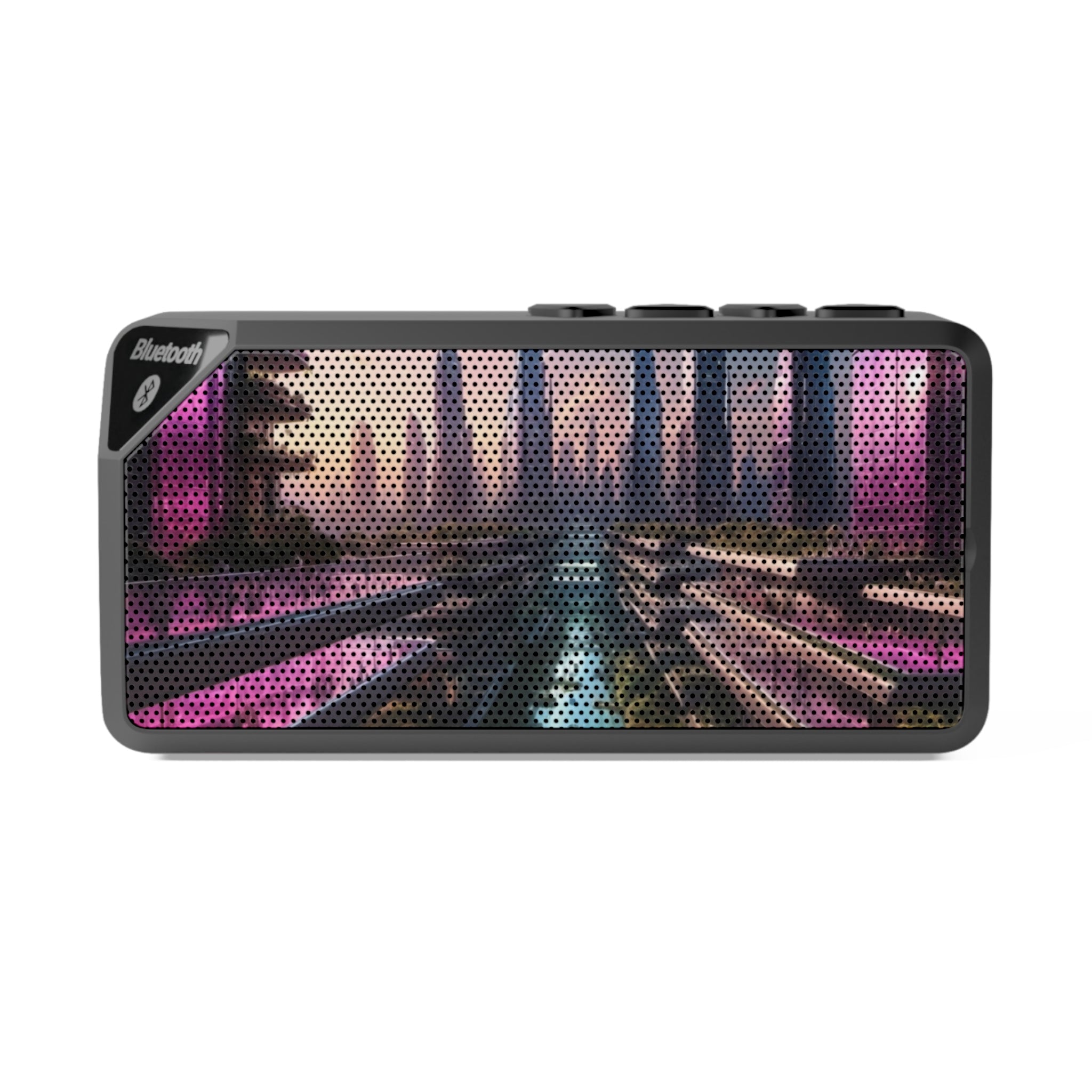 Bluetooth Speaker — Retro Neon City Design Portable JBL-Style Speaker