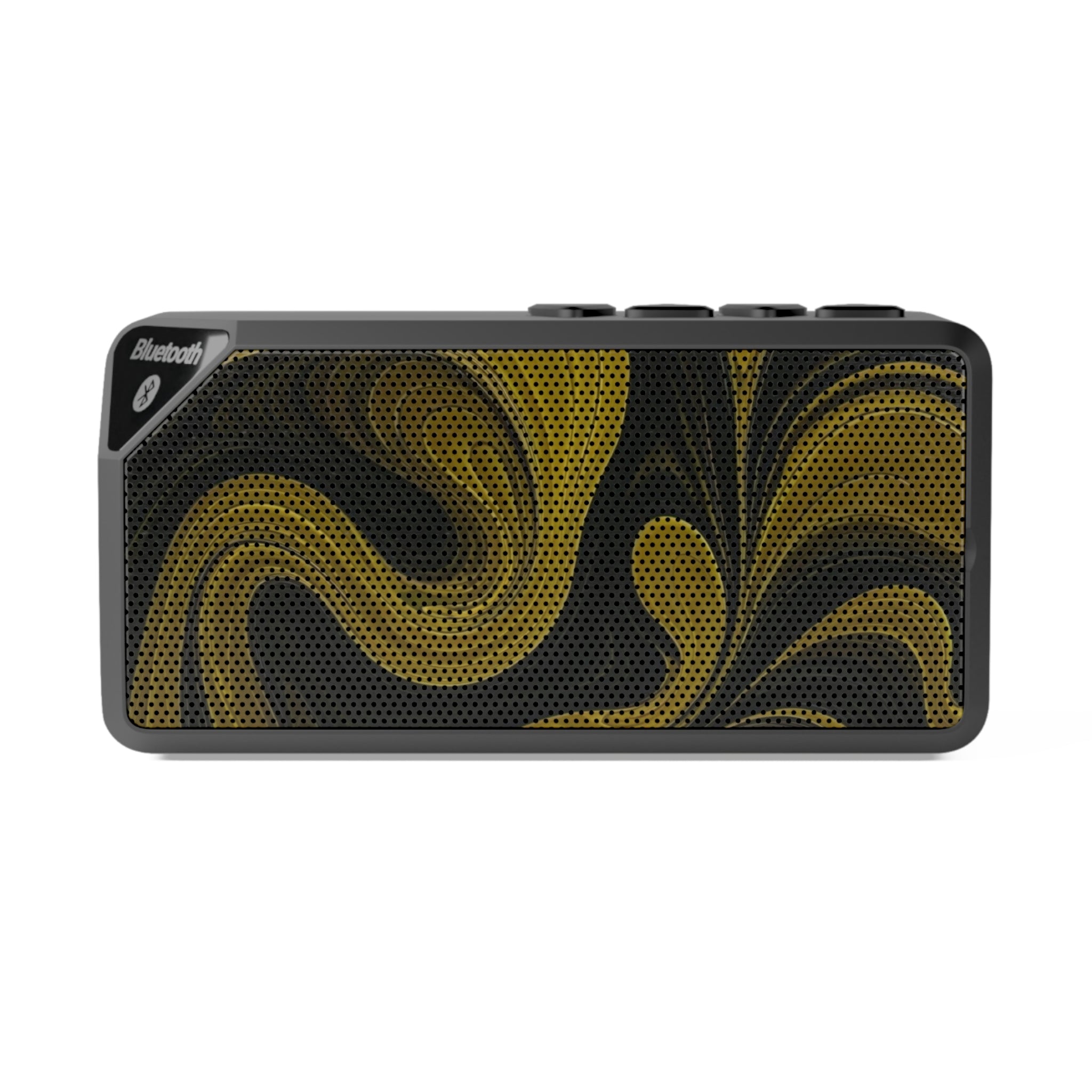 Bluetooth Speaker — Retro Gold Swirl Portable Speaker