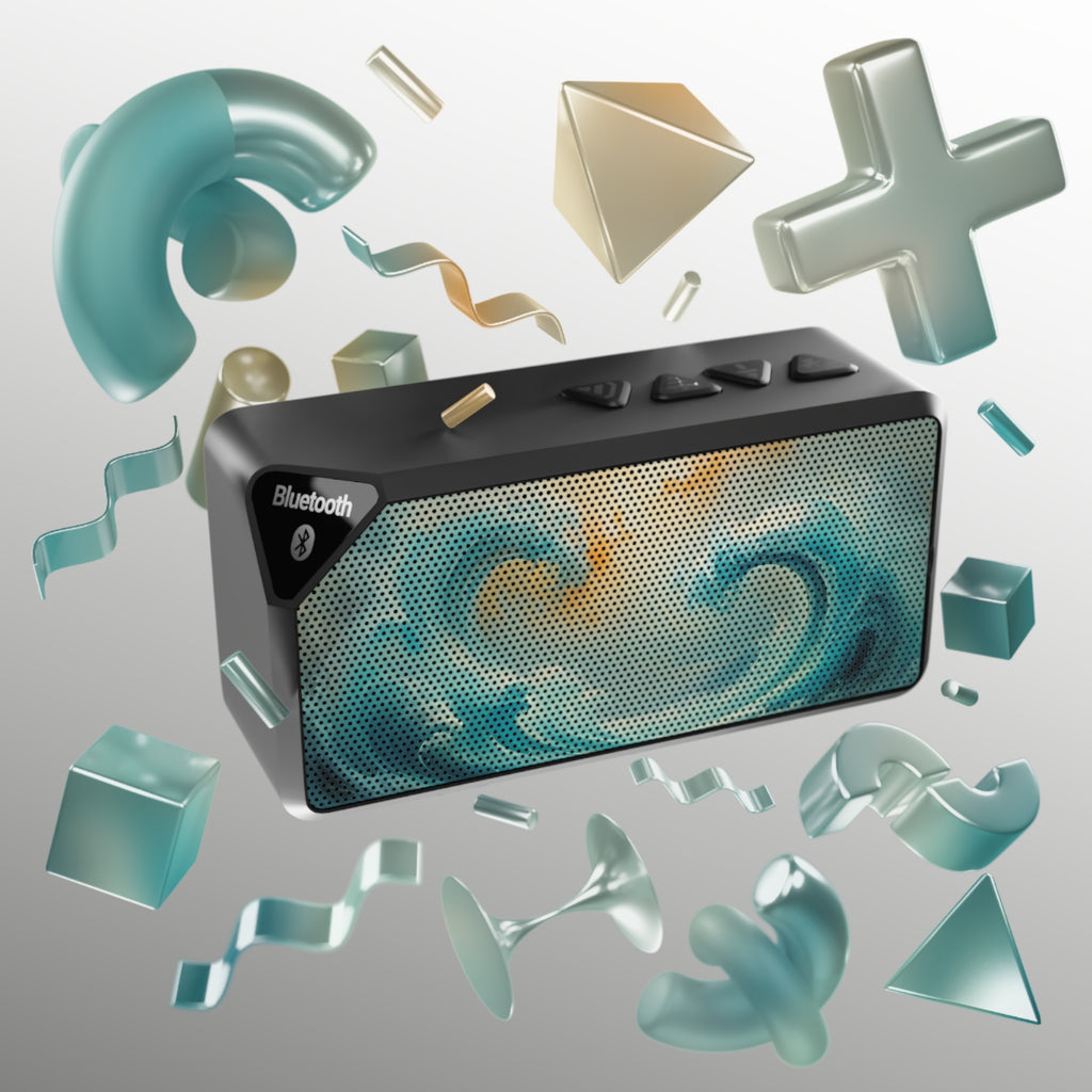 Bluetooth Speaker — Swirling Ocean Wave Design