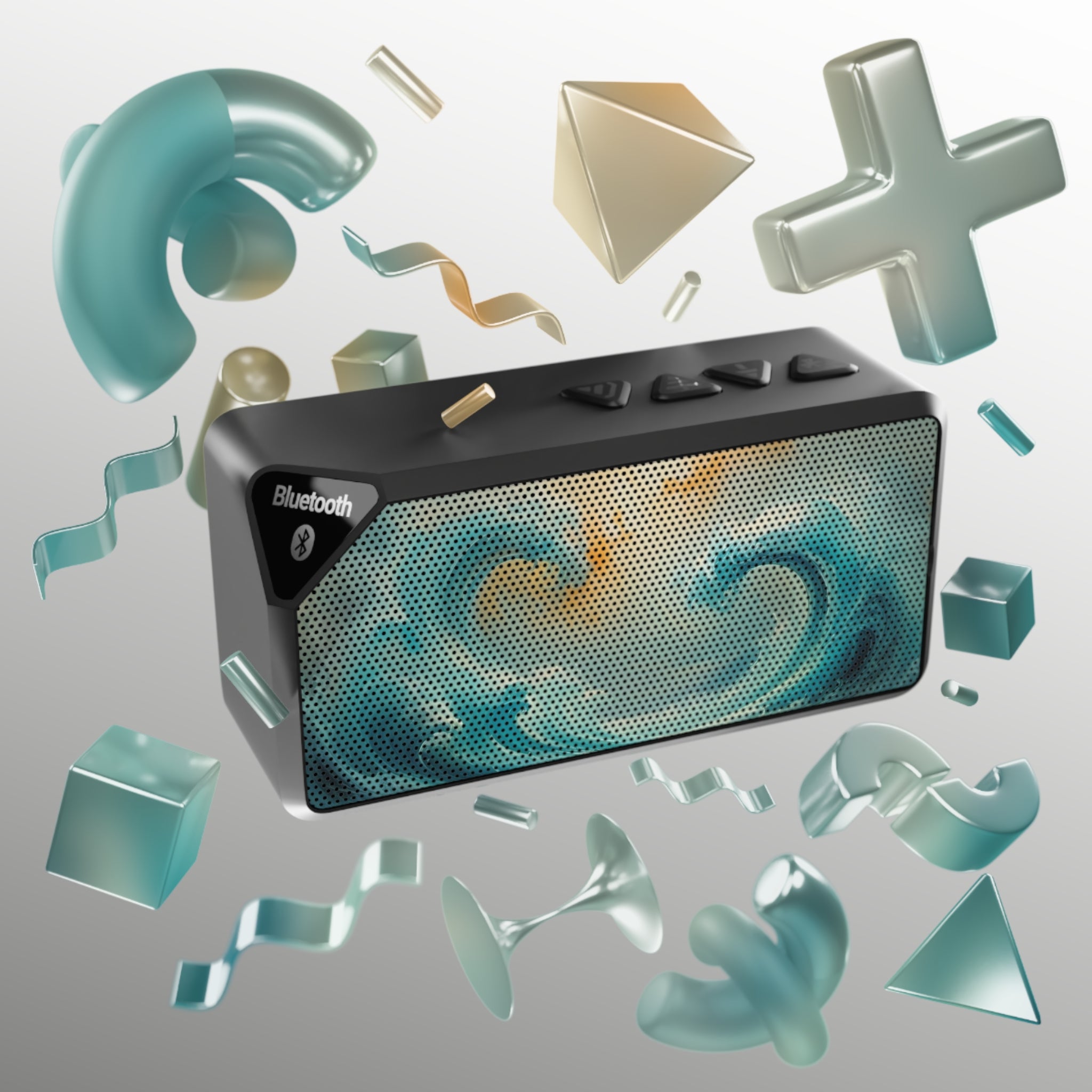 Bluetooth Speaker — Swirling Ocean Wave Design