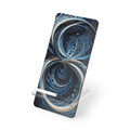 Abstract Blue Fractal Phone Stand — Decorative Mobile Display Stand for Smartphones