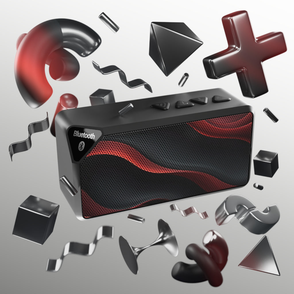 Portable Bluetooth Speaker — Red Wave Grill Design