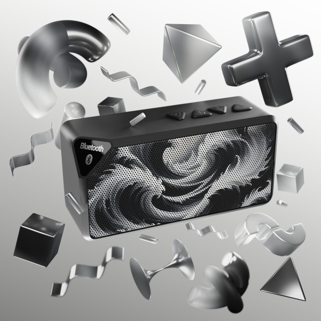Bluetooth Speaker — Black Swirl Portable Speaker