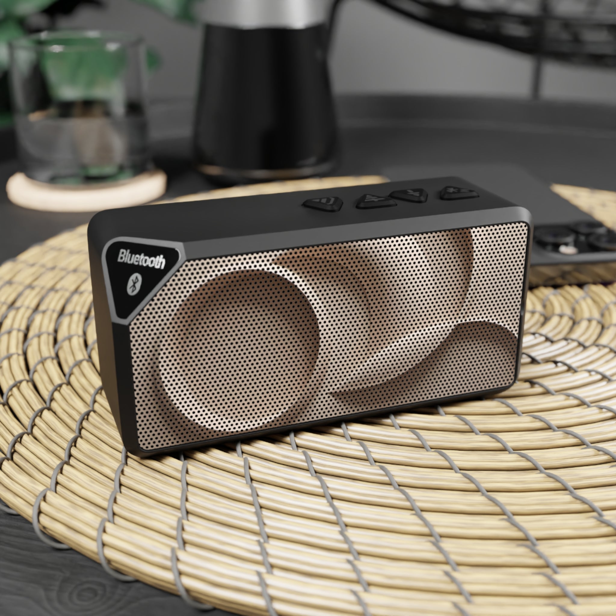 Jabba-Inspired Portable Bluetooth Speaker — Compact Wireless Speaker with Retro Grill Design