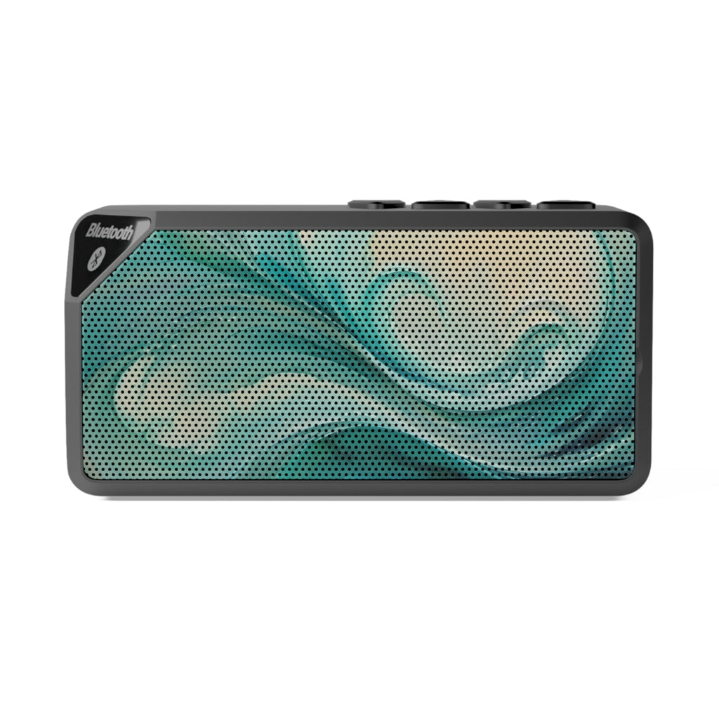 Teal Wave Portable Bluetooth Speaker — Swirl Design Wireless Speaker