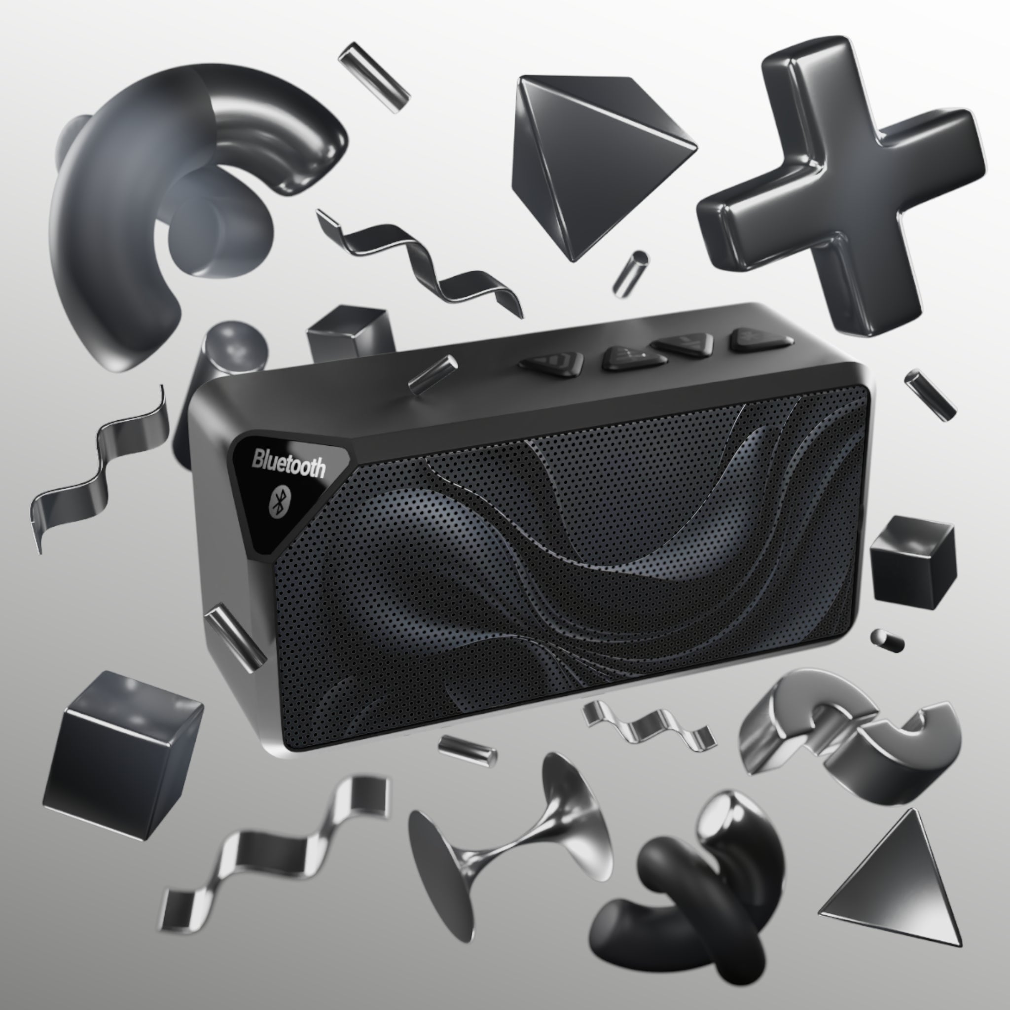 Bluetooth Speaker — Portable Wireless Speaker with Textured Grill