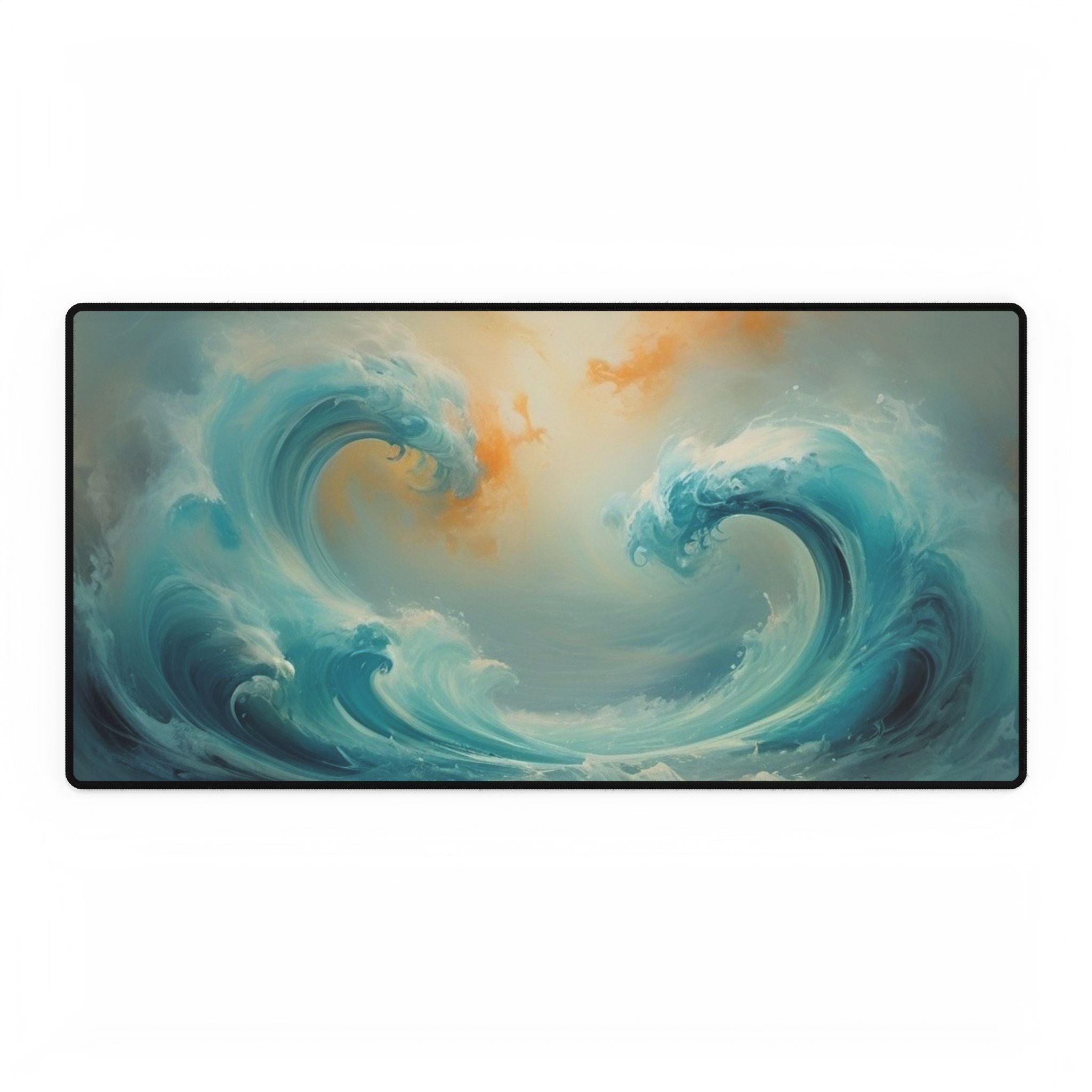 Ocean Wave Desk Mat — Large Seascape Mouse Pad for Home Office & Gaming