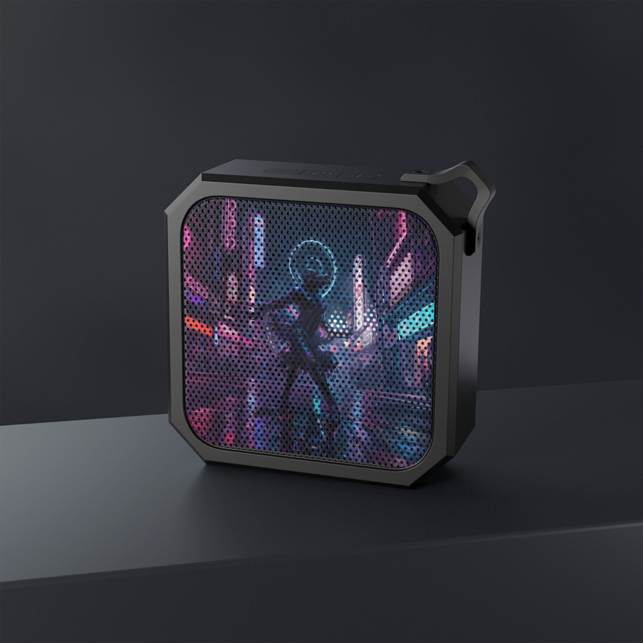 Bluetooth Speaker — Neon Cyber City Design
