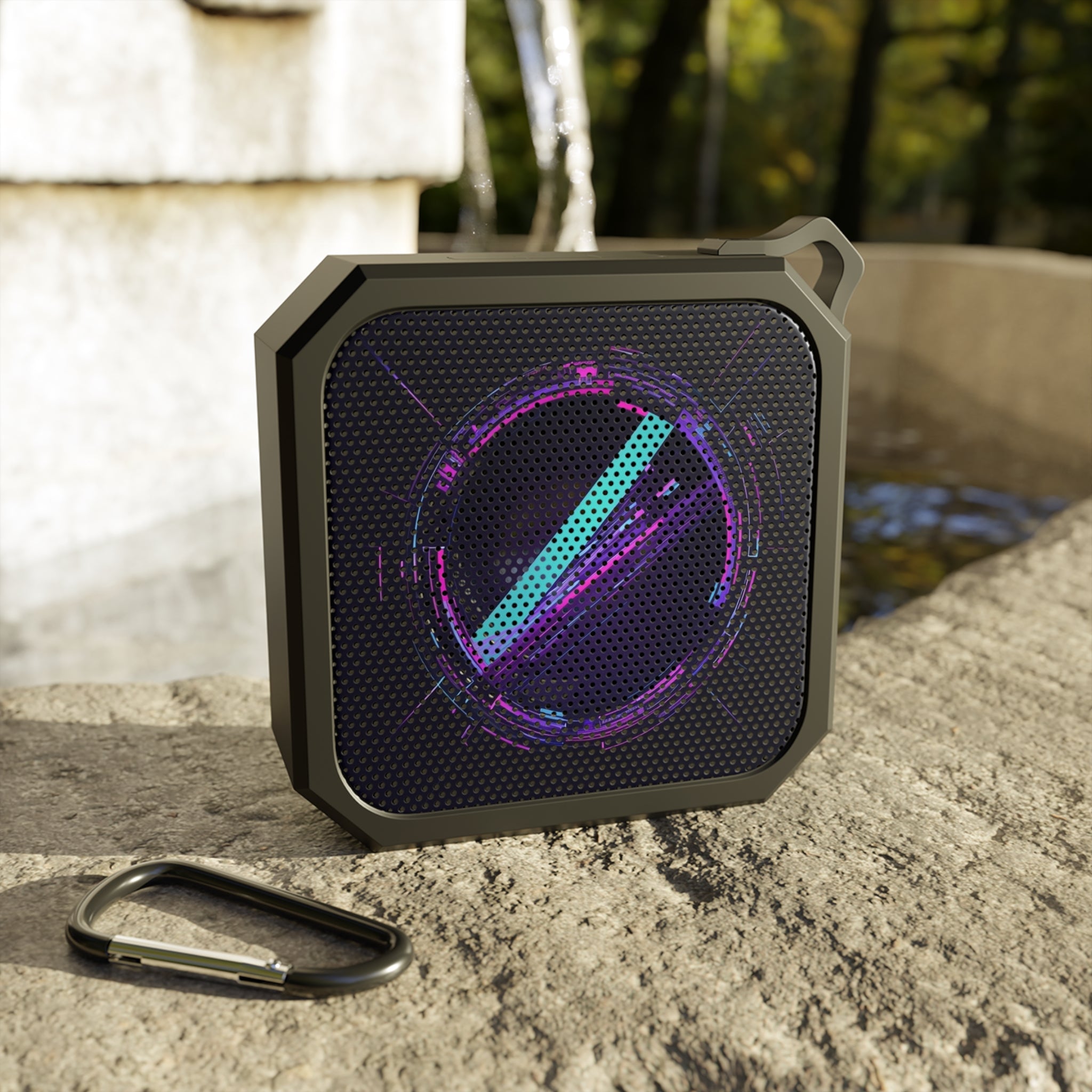 Bluetooth Outdoor Speaker — Rugged Wireless Speaker with Neon Tech Ring Design