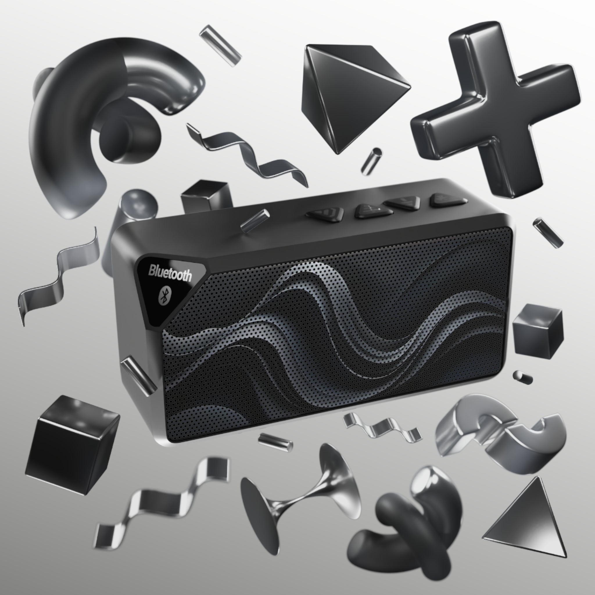 Portable Bluetooth Speaker – Compact Wireless Speaker with Wave Grill Design